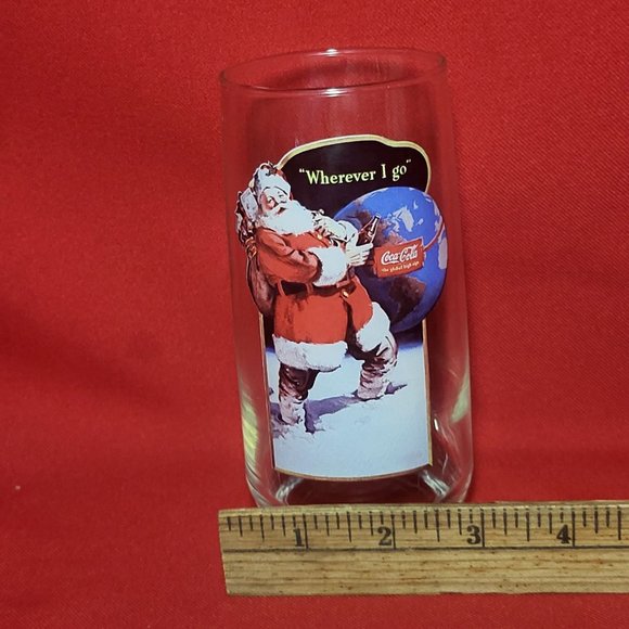 VTG Coca Cola Santa Claus Wherever I Go Drinking Glass - Picture 11 of 11